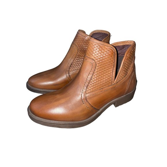 NIB Sz 7 Roan by Bed Stu Gossip Tan Napa Leather Brown Ankle Boots - Picture 2 of 6